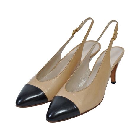 slingback tipo chanel|Chanel slingback vintage.